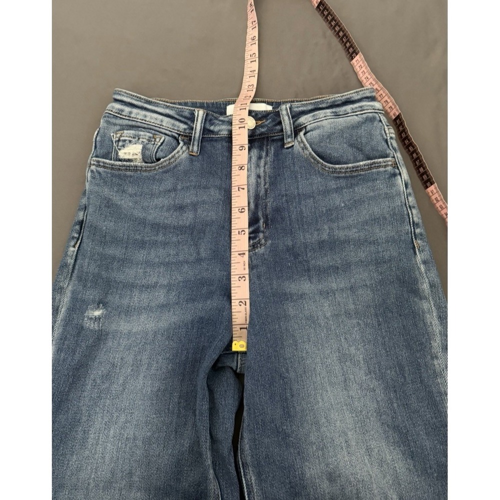 Vervet Blue Jeans Womens Size 26 Distressed Wide Leg Raw Hem Medium Wash Denim - Picture 5 of 12